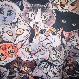 Cats All Over Print Scrub Top